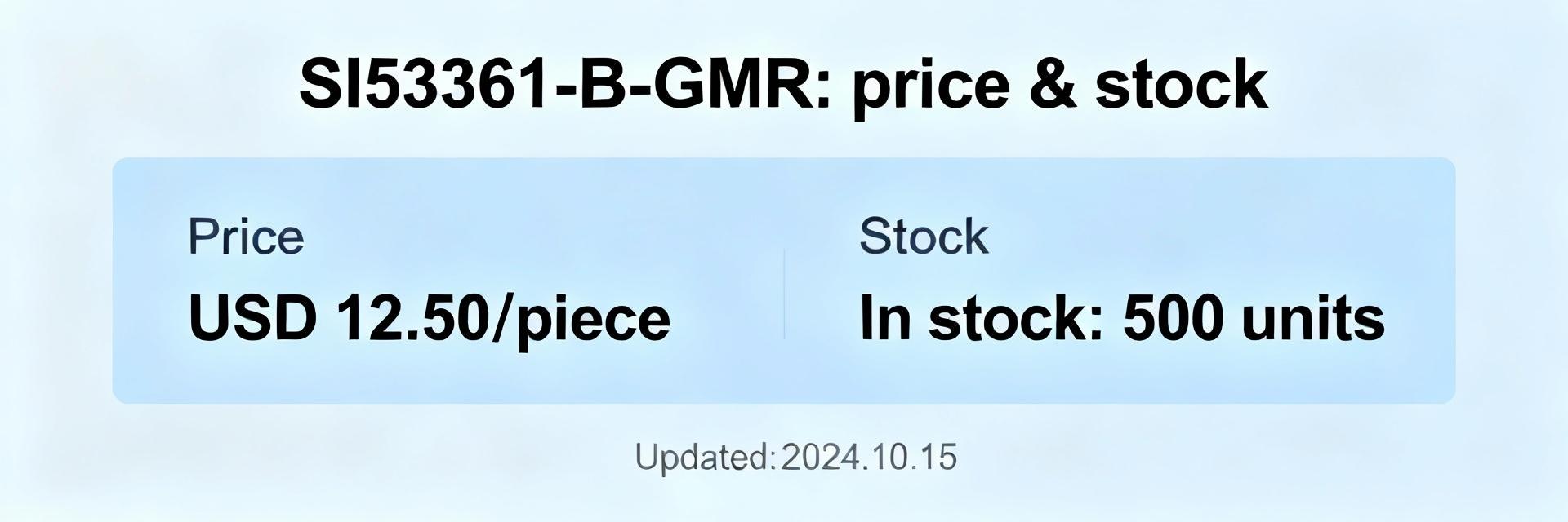 SI53361-B-GMR: Latest Specs, Stock Levels & Price Guide